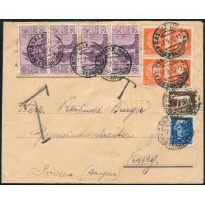 1932 Levél Svájba, portózva / Cover to Switzerland with postage due