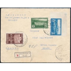 1934 Ajánlott levél Tuberkulózis bélyegekkel Olaszországba / Registered cover to Italy