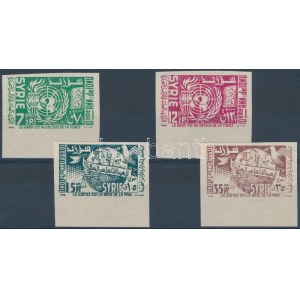 1955 ENSZ Mi 670-673 fogazatlan ívszéli színpróbák / imperforate margin proofs