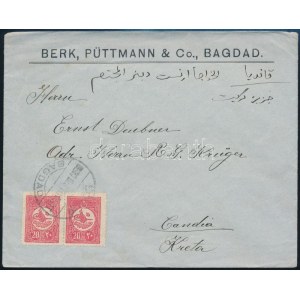 1911 Céges levél Bagdadból Kréta-szigetére / Business cover from Bagdad to Crete