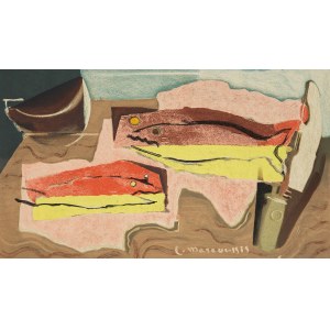 Louis Marcoussis (1878 Warszawa - 1941 Cusset), Martwa natura z rybami