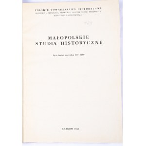 Małopolskie Studia Historyczne 1960, R. III