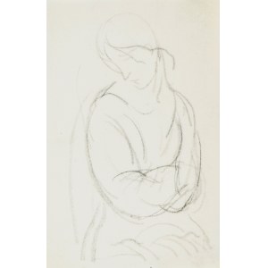 Leopold GOTTLIEB (1883-1934), Szkic kobiety z założonymi rękami