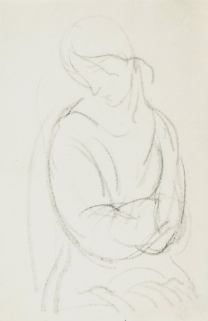 Leopold GOTTLIEB (1883-1934), Szkic kobiety z założonymi rękami