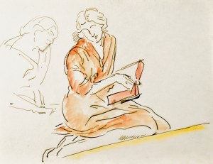 Leopold GOTTLIEB (1883-1934), Kobieta nad książką