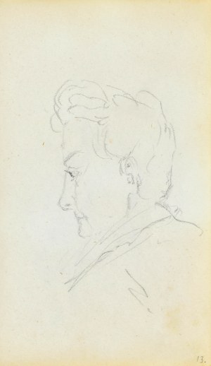 Jacek MALCZEWSKI (1854-1929), Szkic głowy młodego mężczyzny z lewego profilu