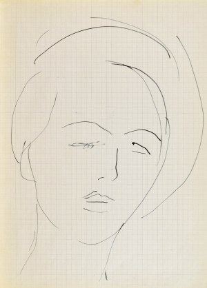 Jerzy PANEK (1918-2001), Głowa młodej kobiety z zamkniętymi oczami, 1963