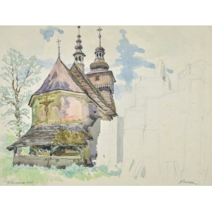 Józef PIENIĄŻEK (1888-1953), Wooden church, Wilamowice 1938