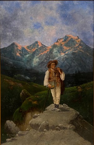 Karol Heimroth(1860-1930),''Zakopiański góral u podnóża Tatr''