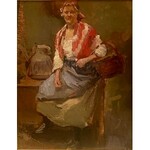 Maurycy Trębacz(1861-1941), ''Kobieta z koszem''