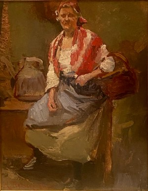 Maurycy Trębacz(1861-1941), ''Kobieta z koszem''