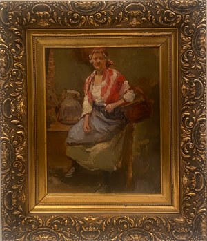 Maurycy Trębacz(1861-1941), ''Kobieta z koszem''