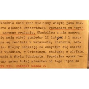 Letter from Raul Koczalski(1884-1948)