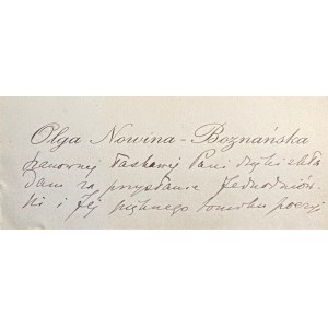Karta wizytowa Olgi Boznańskiej(1865-1940)
