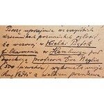 Karta pocztowa od Feliksa Nowowiejskiego(1877-1946)