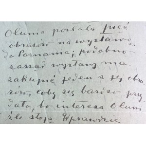 Brief von Iza Boznanska (1868-1934)