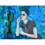 Marcin Painta, Ona i kaktus w niebieskich kolorach, 2019