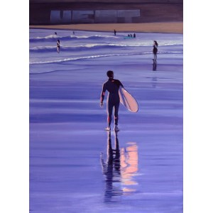 Maciej Majewski, Le surfeur avec un surfoboard rose, 2021