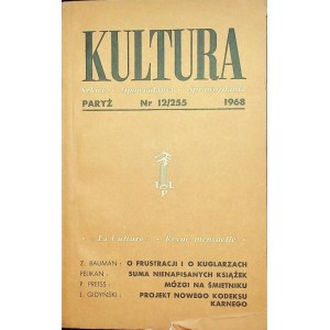 KULTURA PARYŻ Nr.12/255 1968 WITOLD GOMBROWICZ