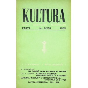 KULTURA PARYŻ Nr.3/258 1969 M.IN WIERZYŃSKI NA ŚMIERĆ JANA PALACHA W PRADZE