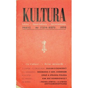 KULTURA PARYŻ Nr.7/274-8/275 1970 MIŁOSZ, HERTZ