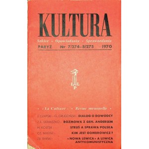 KULTURA PARYŻ Nr.7/274-8/275 1970 MIŁOSZ, HERTZ