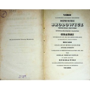 [IWONICZ] Jonatan WARSCHAUER – De vi et efficiencia aquae medicatae IVONICENSIS. Commentatio inauguralis medicina… Cracoviae MDCCCXLIII [1843]