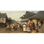 Władysław Szerner (1836 Warszawa - 1915 Unterhaching), Targ w miasteczku pod Krakowem