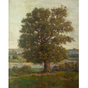 Ludomir Benedyktowicz (1844 Swiniary-1926 Lviv), Tree in a Lesser Poland Landscape