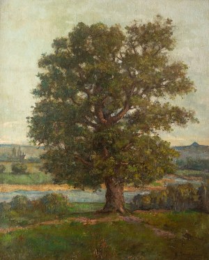 Ludomir Benedyktowicz (1844 Świniary-1926 Lwów), Drzewo w małopolskim pejzażu