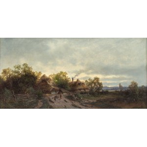 Zygmunt Sidorowicz (1846 Lviv - 1881 Vienna), Landscape with huts