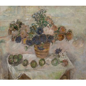 Tytus Czyżewski (1880 Przyszowa - 1945 Kraków), Martwa natura z kwiatami i jabłkami