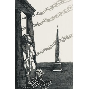 Jan Lebenstein (1930-1999), Kobieta i obelisk, 1985
