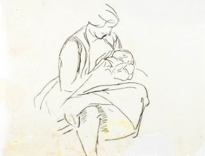 Leopold GOTTLIEB (1883-1934), Kobieta trzymająca dziecko
