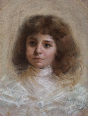 Maurycy TRĘBACZ, PORTRET DZIECKA, 1896