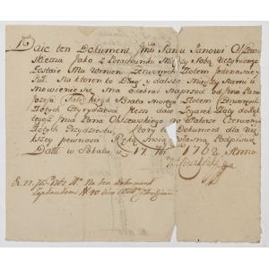 SKRYPT KOMORNIKA CIESZKOWSKIEGO, Sokal, 17.11.1762