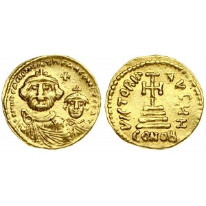 Byzantine Empire 1 Solidus Heraclius and Heraclius Constantine (613-641). Averse: Facing busts of Heraclius...