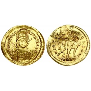 Roman Empire 1 Solidus Theodosius II(408-450). Averse legend: D N THEODOSI-VS P F AVG. Averse description: Diademed...