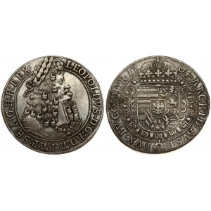Austria 1 Thaler 1704 Hall. Leopold I(1657-1705). Averse: Old laureate bust right in inner circle. Averse Legend...