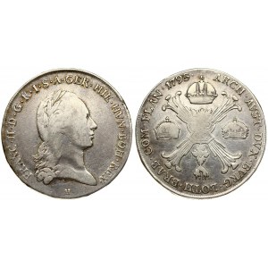Austria Austrian Netherlands 1 Thaler 1795H Günzburg. Franz II(1792-1835). Averse: Bust right. Reverse...