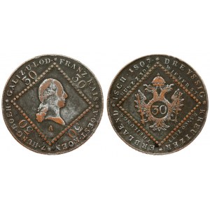 Austria 30 Kreuzer 1807A Franz II (1792-1835). Averse: Laureate head right within beaded square outline. Reverse...