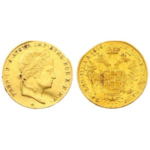Austria 1 Ducat 1848A Ferdinand I(1835-1848). Averse: ...AVSTRI. IMP. Reverse: Crowned imperial double eagle. Gold...