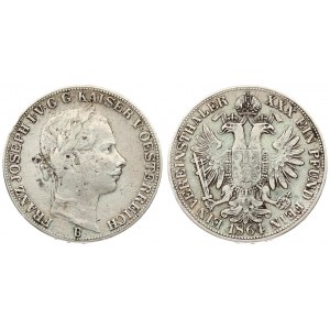 Austria 1 Thaler 1864 B Franz Joseph I(1848-1916). Averse: Laureate head right. Reverse: Crowned imperial double eagle...