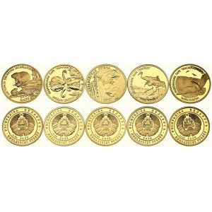 Belarus 50 Roubles  Lot of 5 coins 2006. Belarusian National Parks and Nature Reserves. Gold. ...