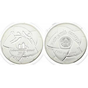 Belarus 100 Roubles 2009 London Olympics 2012. Averse: National arms and logo.Reverse...