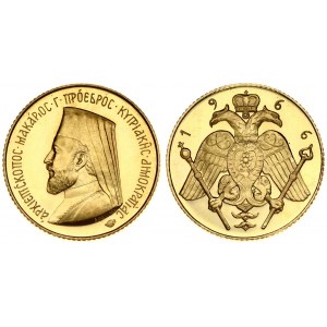 Cyprus 1 Sovereign 1966 Averse: Bust of Archbishop Makarios III left. Reverse: Eagle. Gold. X M4