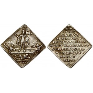 Czechoslovakia Medal 1555 Ore Mountains. Medal clasp 1555. Unknown master. Resurrection of Jesus / Scripture. Katz -...