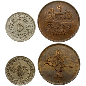 Egypt 10 Para 1277//10 -1865 & 5/10 Qirsh 1293//1876 Averse: Without flower at right of toughra. Reverse: Legend...