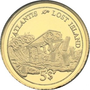 Fiji 5 Dollars 2006 Atlantis. Elizabeth II(1952-) . Averse: Bust of Queen Elizabeth II to right. Lettering...