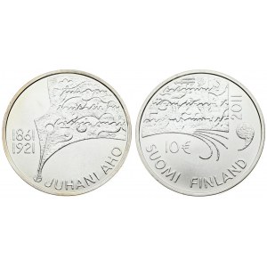 Finland 10 Euro 2011P Juhani Aho and Finnish Literature. Reverse: Pen point and manuscript. Silver...